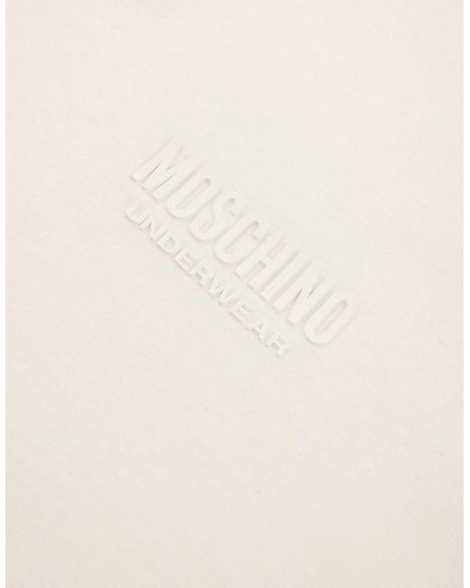 Moschino White Underwear Chest Logo Tape T Shirt 0001 for men