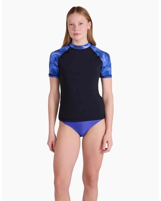 Mountain Warehouse Black Ladies Patterned Rash Guard