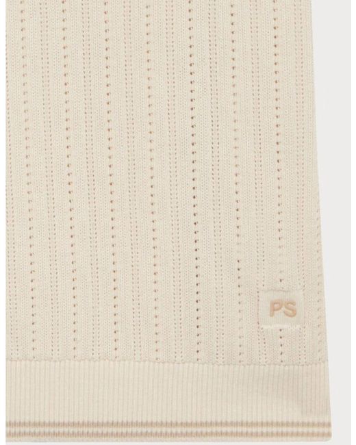 Paul Smith White Ps Contrast Tipped Knit Polo 04 Ivory for men
