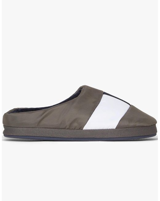 Tommy Hilfiger Brown Nylon Flag Mule Slippers Shady Stone for men