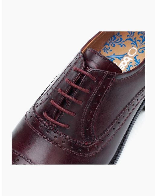 Base London Brown London Ascot Oxford Shoes Wine for men