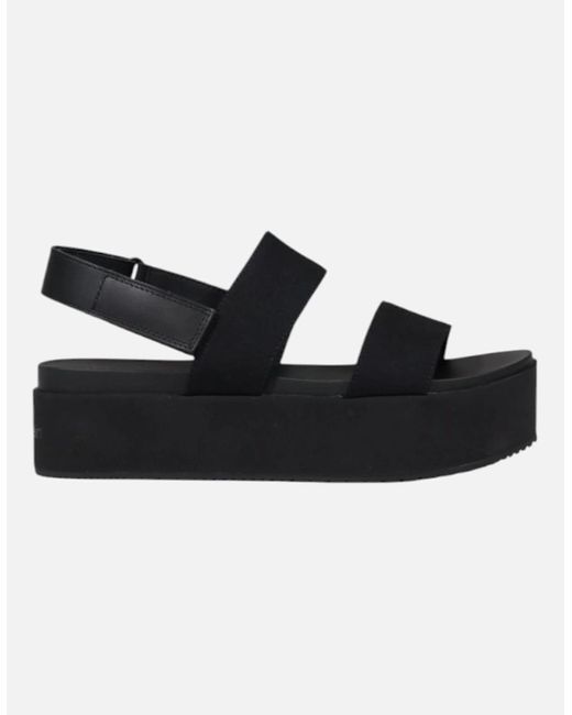Calvin Klein Black Buckle Fastening Organic Cotton Sandals