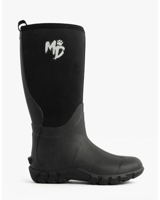 Mud Dogs Black Rutland Tall Neoprene Wellies