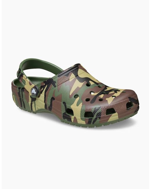 CROCSTM Green Classic Camouflage Clogs for men