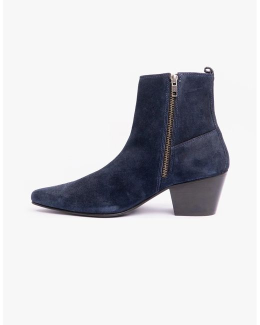 Club Cubano Blue Lennon Cuban Heel Boots Suede for men
