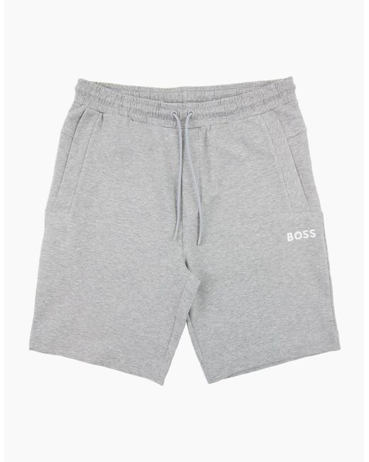 Boss Gray Headlo 1 Embroidered Logo Shorts 059 for men