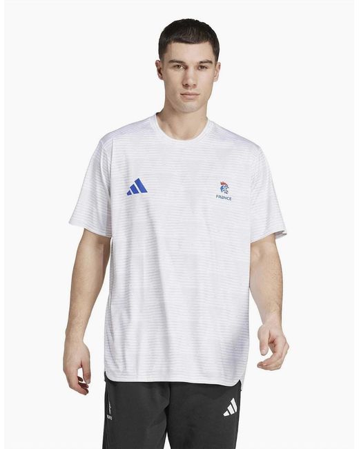 Adidas Blue Crew Neck Short Sleeve Relaxed Fit Jersey T-Shirt for men