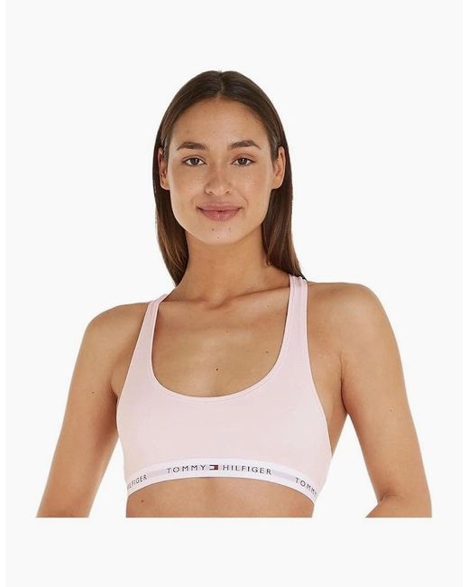 Tommy Hilfiger White Tommy Icons Unlined Bralette, Light