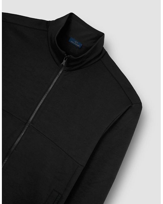 Paul & Shark Black Printed Fin Super Soft Fleece Full Zip Sweatshirt for men