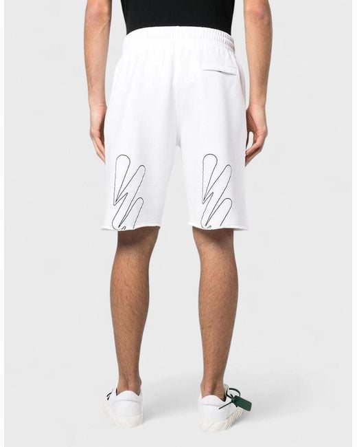 Off-White c/o Virgil Abloh White Wave Diagonal Sweatshorts for men