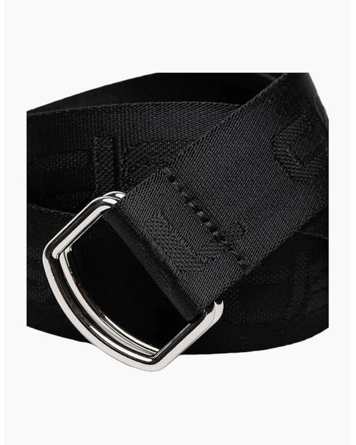 DIESEL Black B-Tone D Ring Belt Woven Solid Fabric Casual Waist Webbing Belt for men