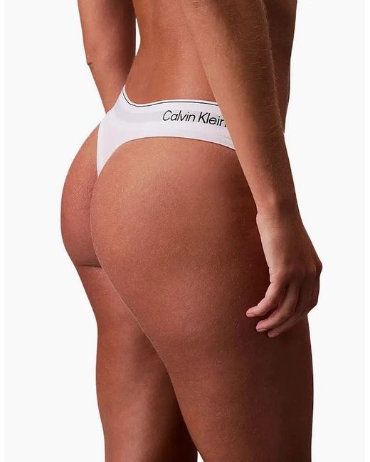 Calvin Klein White Icon Cotton Modal Thong