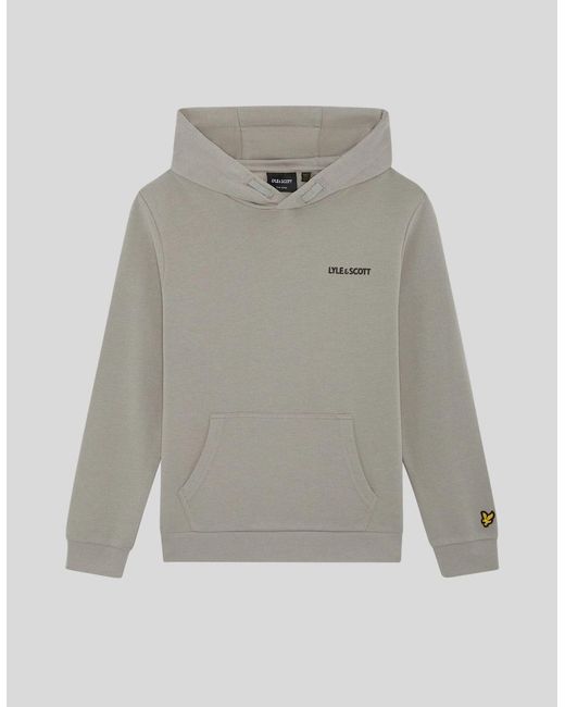 Lyle & Scott Gray Cotton Script Logo Hoodie for men
