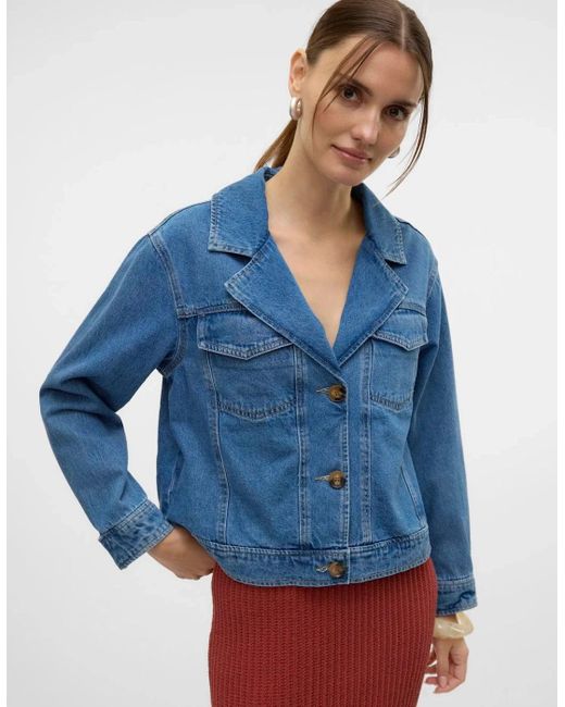 Vero Moda Blue Sofie Long Sleeve Denim Jacket Denim