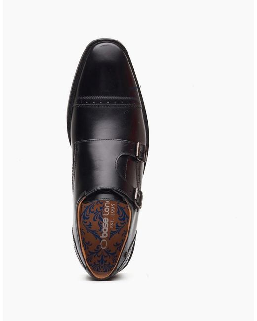 Base London Black Henley Monk Shoes for men