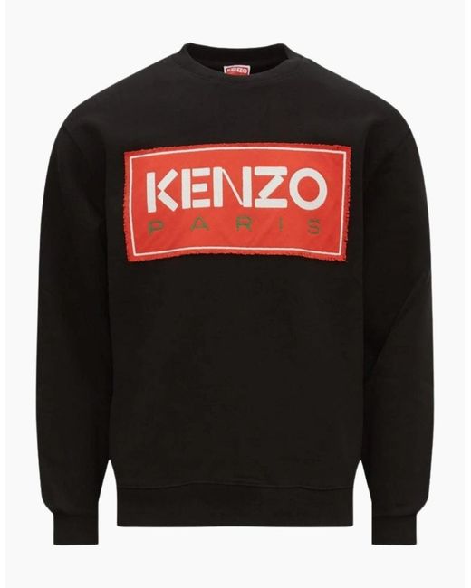 KENZO Black Paris Blocked Logo Sweatshirt for men