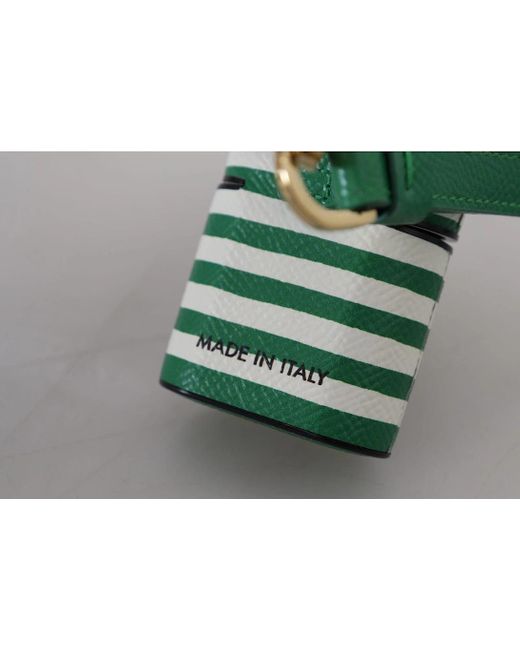 Dolce & Gabbana Green Airpods Case Protective Leather Strap