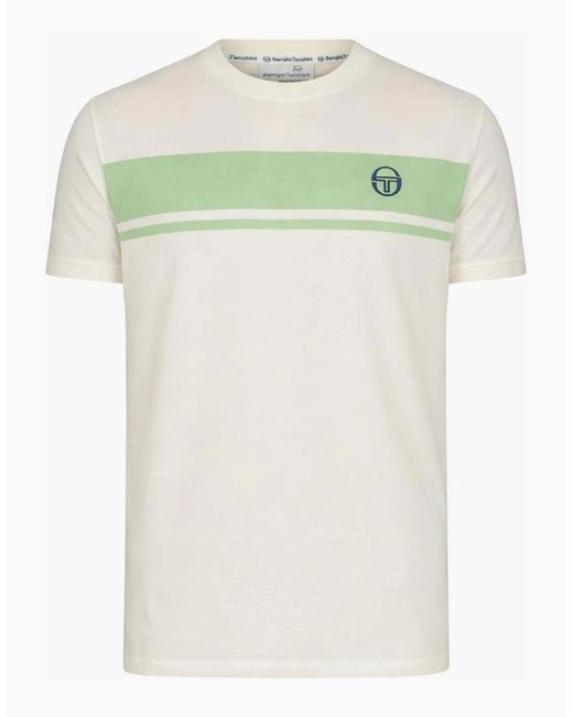 Sergio Tacchini Green Master Crew Neck T-Shirt Gardenia/Quiet for men