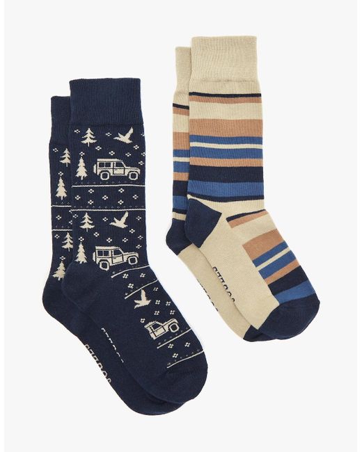 Joules Blue Kingsbury 2-Pack Socks Car for men