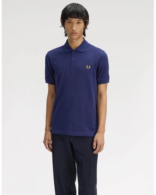 Fred Perry Blue Plain Signature Polo Shirt for men
