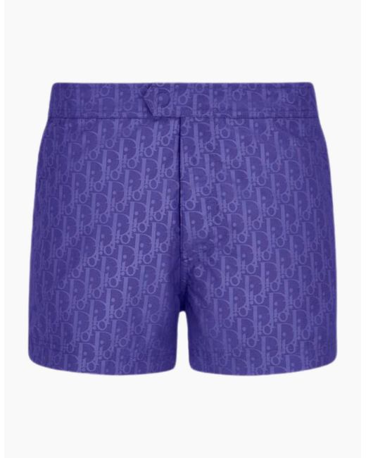 Dior Blue Oblique Swim Shorts for men