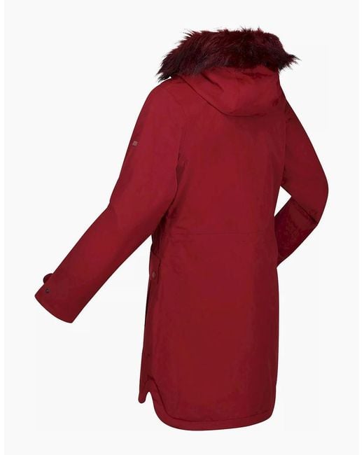 Regatta Red Ladies Sabinka Faux Fur Trim Parka