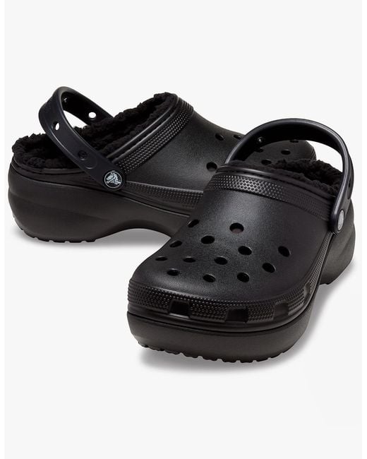CROCSTM Black 207938-001 Classic Platform Lined Clogs