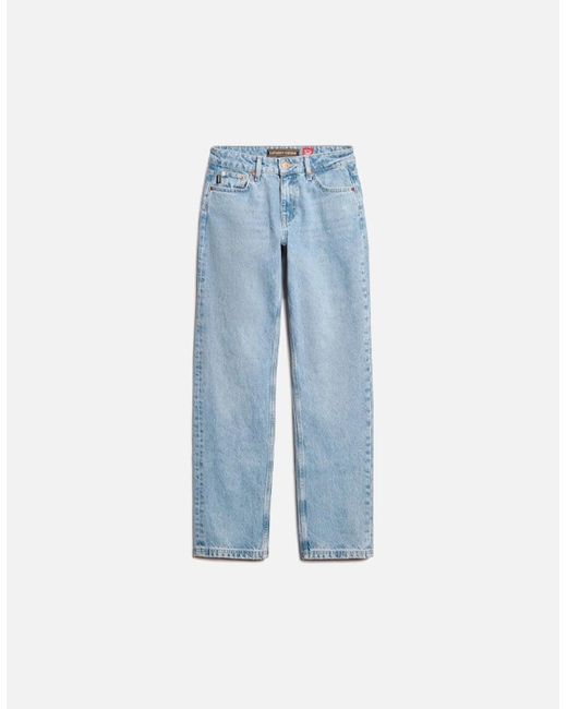 Superdry Blue Mid Rise Straight Leg Jean Spring Vintage Custom