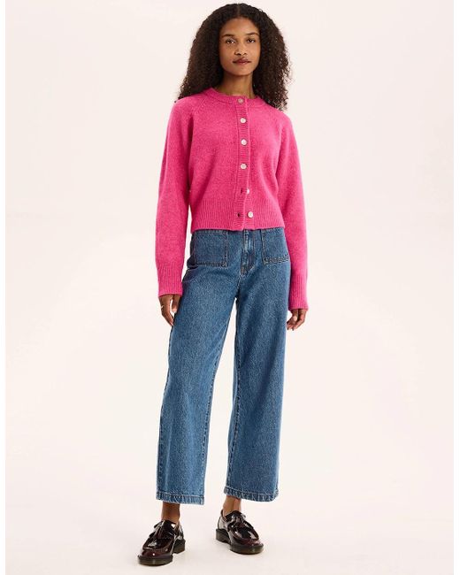 OMNES Pink August Fluffy Cardigan