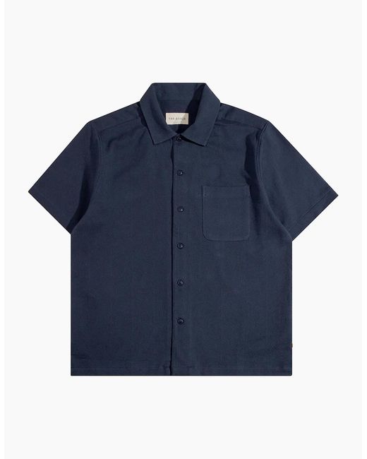 Far Afield Blue Busey Textured Shirt for men
