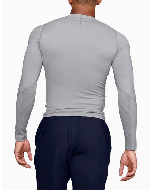 Under Armour Blue T Shirt Long Sleeve Compression Tops Summer Training Gym Tee for men
