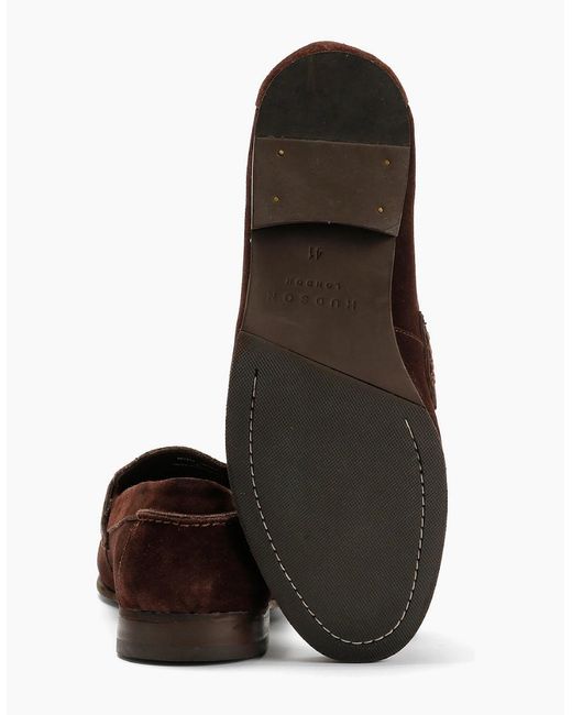 Hudson Brown Argyle Suede Loafer for men