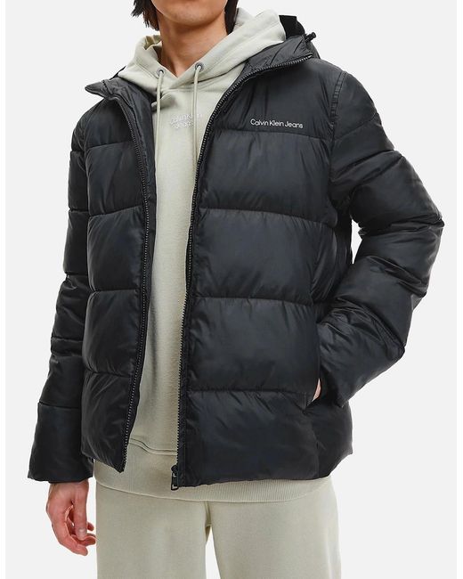 Calvin Klein Black Recycled Polyester Padded Jacket for men