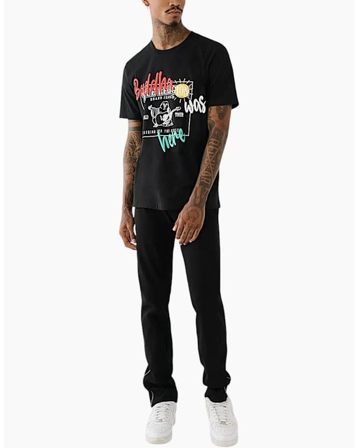 True Religion Black 108017 T Shirts Crew Neck Tee for men