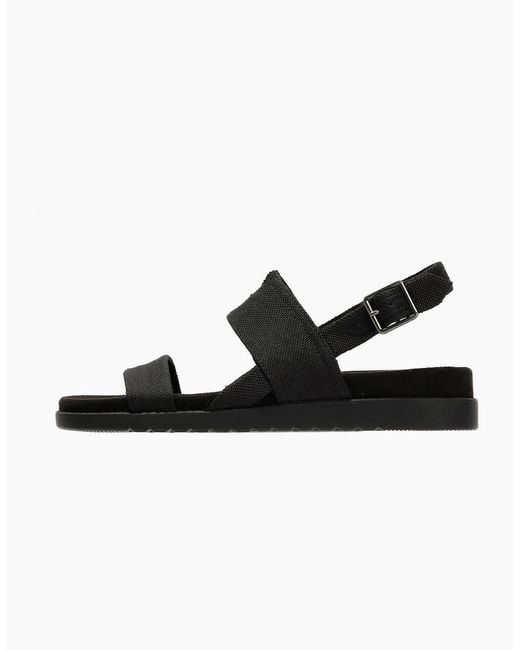 TOMS Black Marin Slingback Canvas Sandals