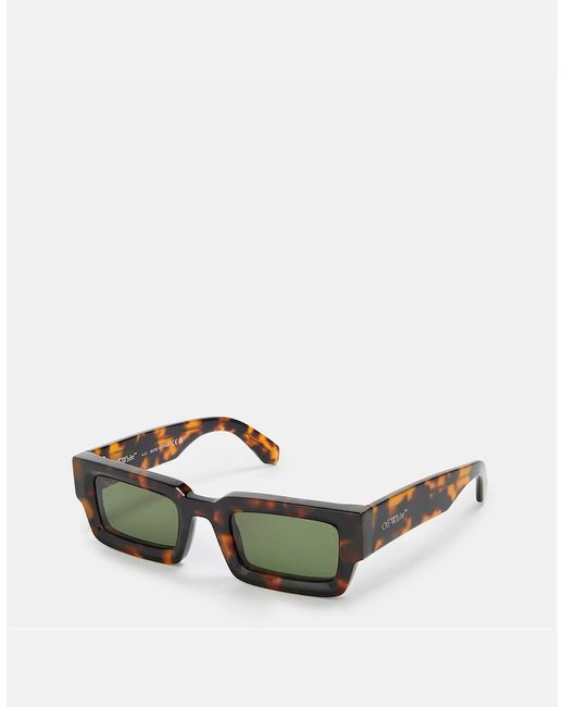 Off-White c/o Virgil Abloh Green Lecce Rectangle Full Rim Sunglasses for men