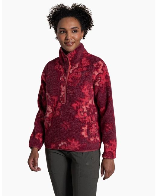Craghoppers Red Rosemary Ii Quick Dry Borg Half Zip Fleece