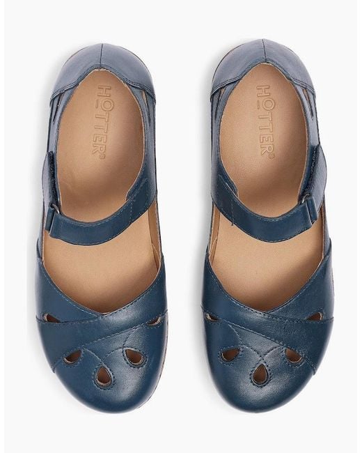 Hotter Blue Devi Mary Jane Shoes
