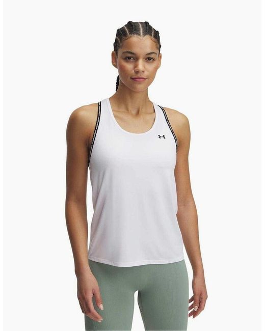 Under Armour White Ladies 4 Way Stretch Tank Top