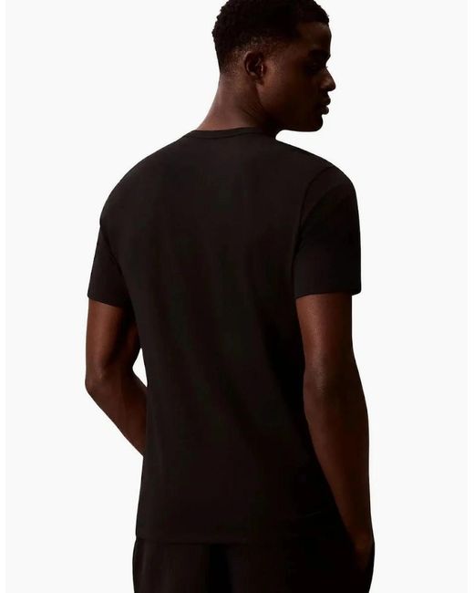 Calvin Klein Blue 3-Pack Cotton Microfibre Stretch T-Shirts for men