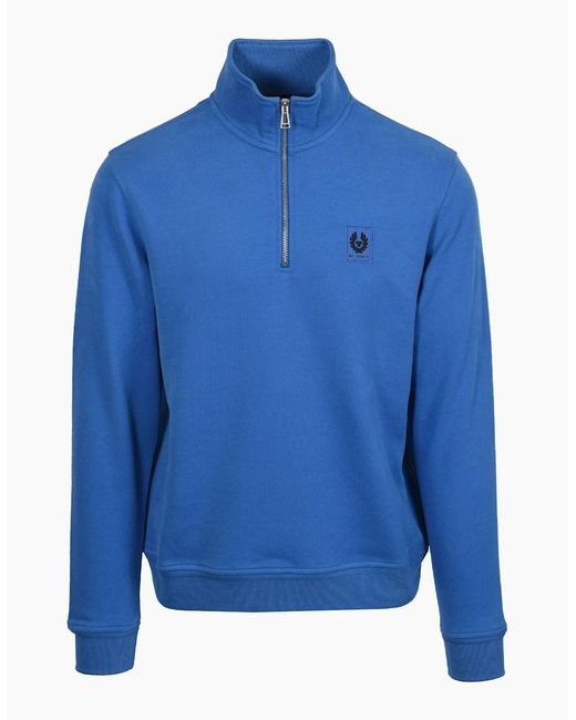 Belstaff Blue Half Zip Sweatshirt Marine for men