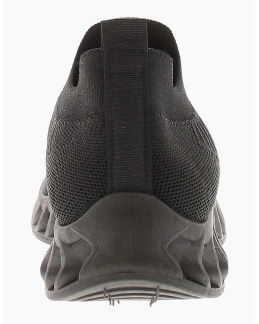 Apache Black Chunky Trainers Knit Effect Sky Slip On Uk Size