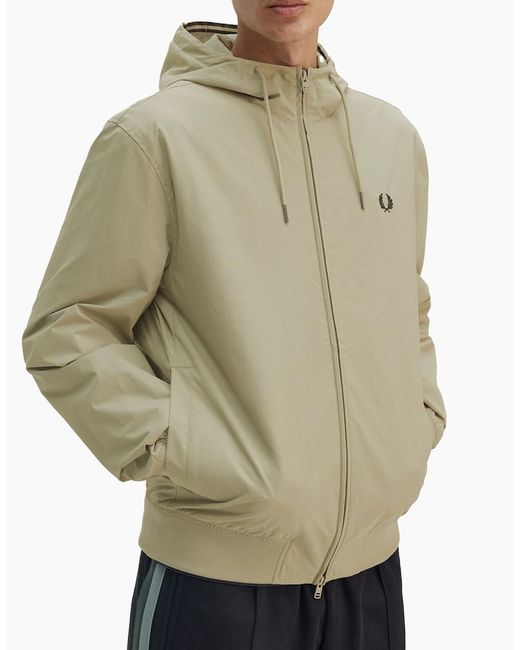 Fred Perry Green Hooded Brentham Jacket for men