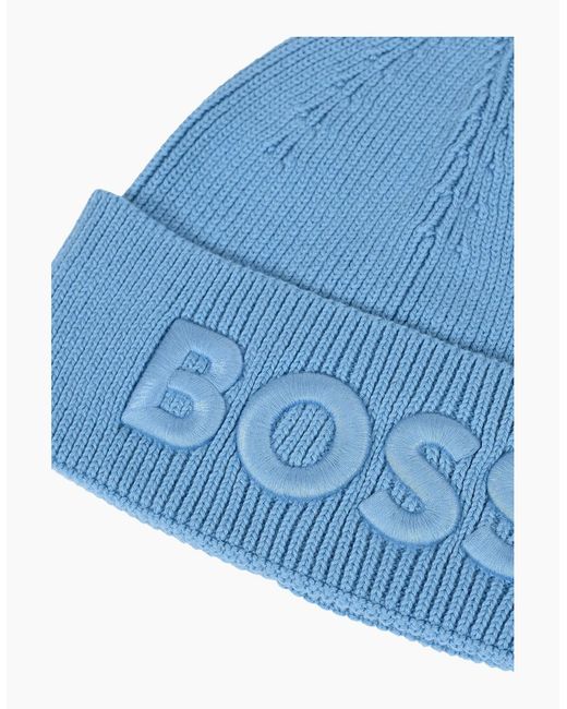 Boss Blue Boss Afox Beanie Hat Open for men