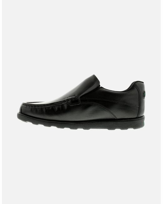Kickers Black Shoes Work School Fragma Slip 3 Am Leather Slip On Uk Size for men