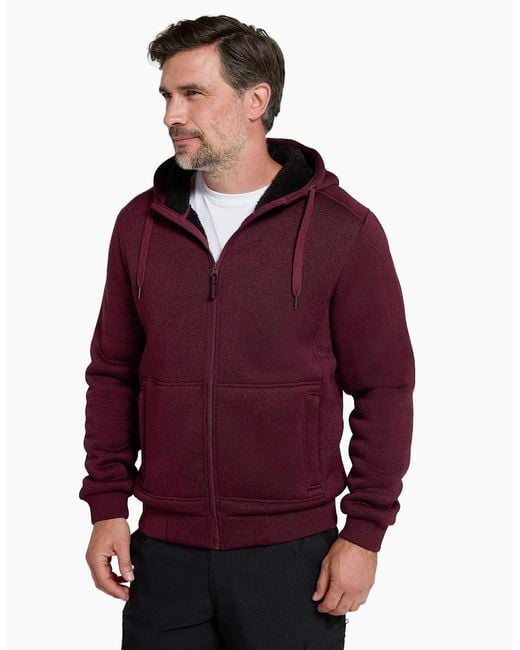 Mountain Warehouse Red Nevis Ii Faux Fur Hoodie for men