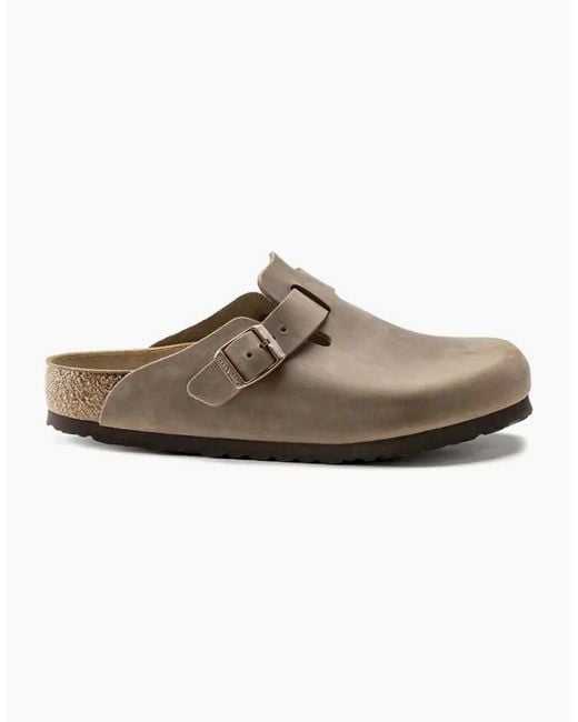 Birkenstock Boston Brown Oiled Leather Clogs Tobacco for men