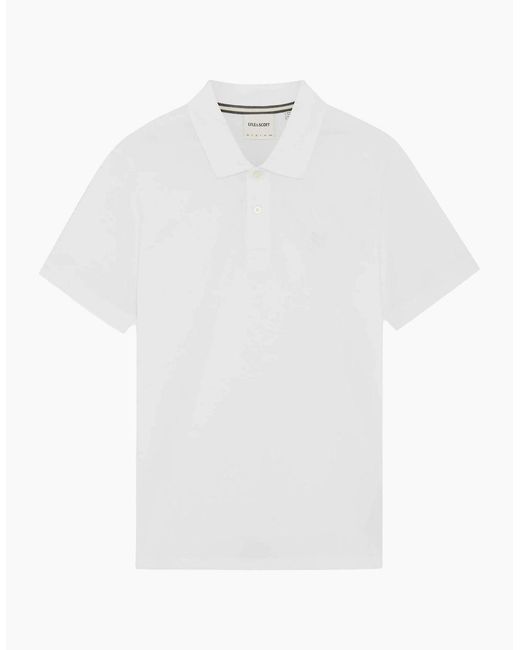 Lyle & Scott White Lyle & Scott Pintuck Cuff Polo Shirt for men