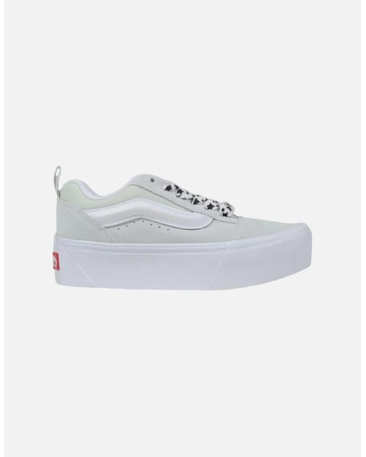 Vans White Leather Lace-Up Rubber Sole Sneakers
