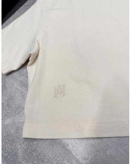 Amiri White Embroidered Ma Cropped Tee Alabaster